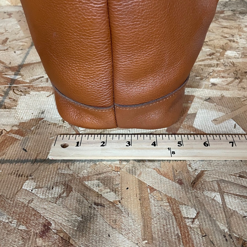 Madewell Bucket Bag Women Medium Cognac Brown Leather Drawstring Crossbody - Picture 10 of 16